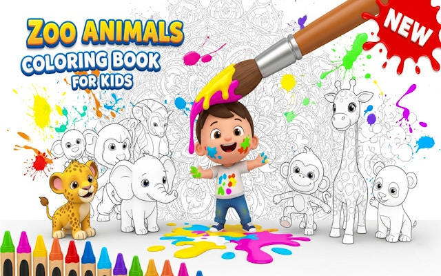 Zoo Animals Coloring Book for Kids - Free Coloring Game